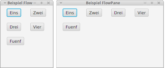 Eine Anwendung mit FlowPane-Layout.